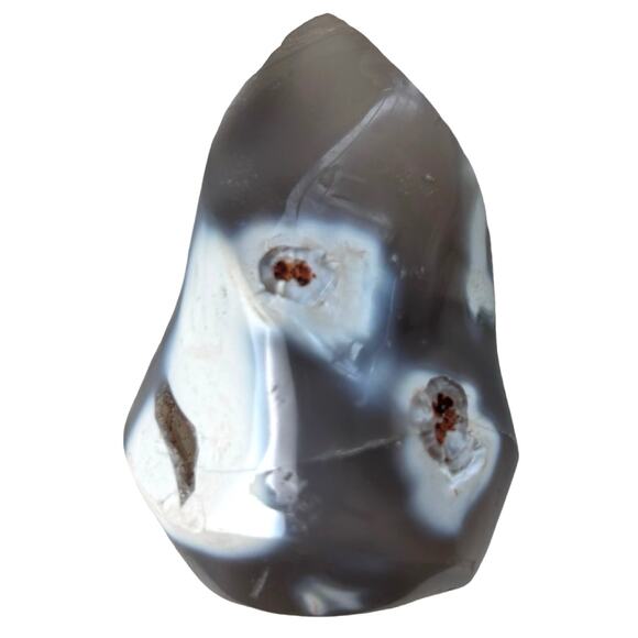 Natural Orca Agate Druzy Crystal Flame Torch Carving Agate Stone Mineral - Picture 5 of 6